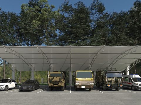 Outdoor parking shed awning