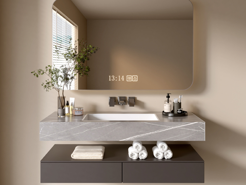 Modern Bathroom Cabinet Hanging Basin