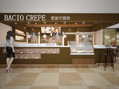 Modern Crepe Shop Mall Cake Shop