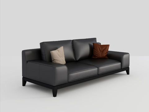 modern double sofa leather sofa