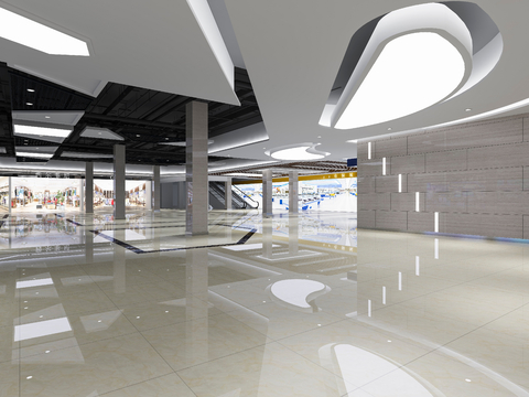 Modern shopping mall, shopping mall hall, shopping mall aisle