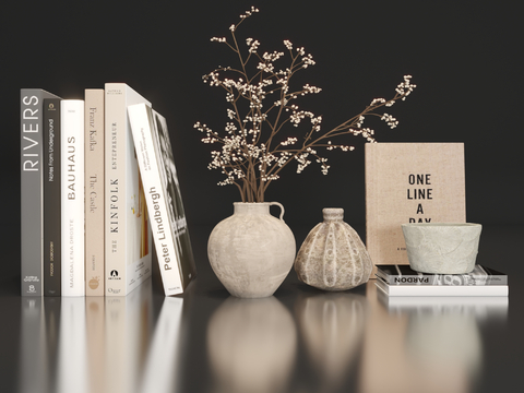 Quiet Decorations Desktop Vase Books