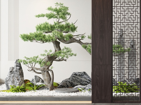 Neo-Chinese Style Indoor Landscape Plant Landscape