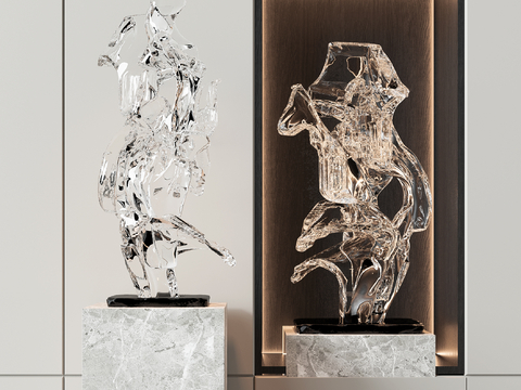 Modern Acrylic Sculpture Ornaments