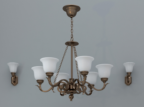 European-style multi-head chandelier