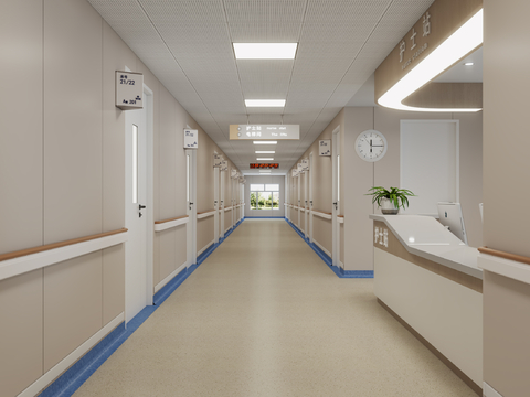 Modern Hospital Corridor