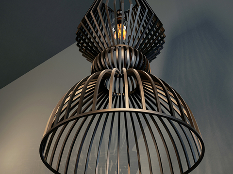 Modern metal chandelier