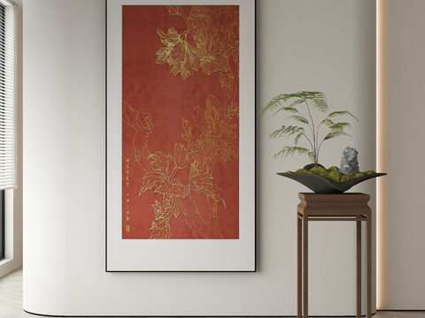 Neo-Chinese Style Decorative Painting National Tide Hanging Painting Peony Hanging Painting