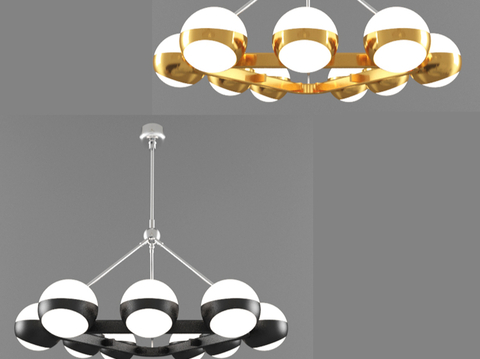 Modern multi-head chandelier