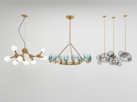 Modern multi-head chandelier