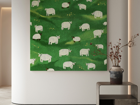 Modern Decorative Painting Sheep Hanging Painting Children's Painting