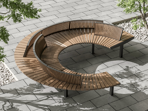 mmcite curved public chair landscape round bench park bench