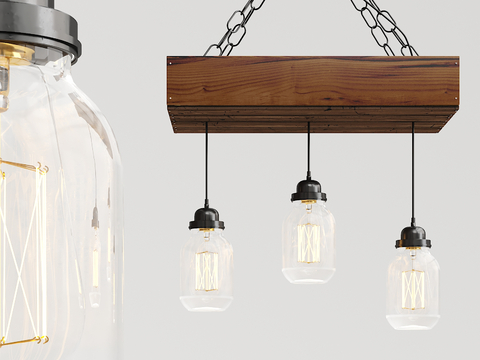 Industrial wind glass chandelier