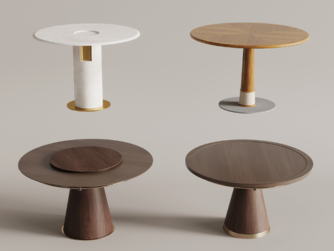 Modern Solid Wood Dining Table Round Dining Table