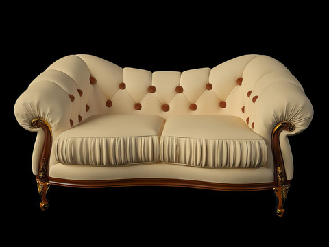 American sofa leather double sofa