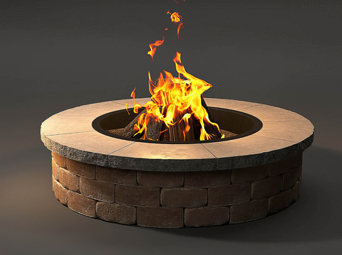 Round fireplace brazier heating stove stove outdoor enclosure