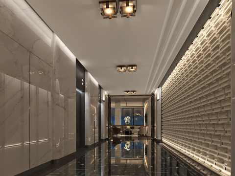 Affordable Luxury Style Hotel Elevator Hall