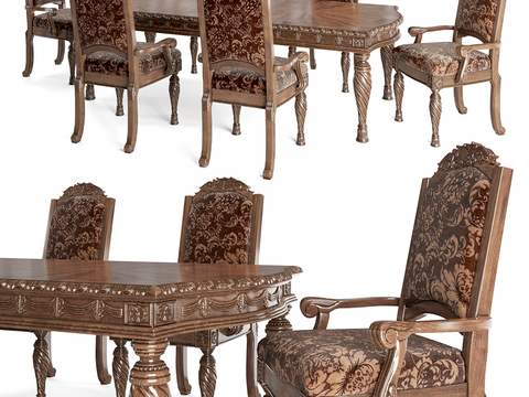 European Classical Dining Table and Chair