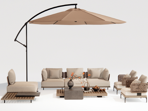 Modern outdoor sofa Sectional Sofa umbrellas