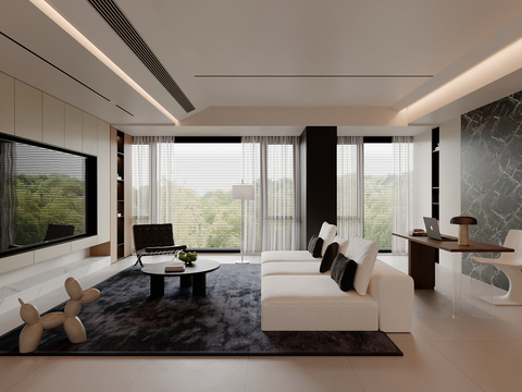 Modern Living Room Large Flat Floor