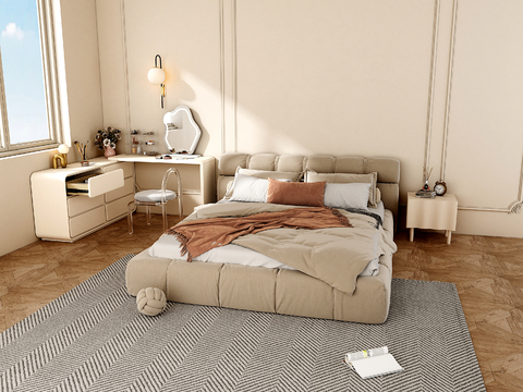 Cream Style double bed