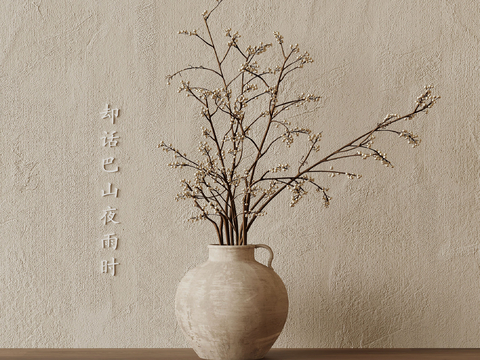 Mid-ancient style vase floral art dried flower flower arrangement