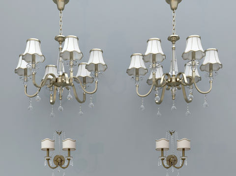 European-style multi-head chandelier