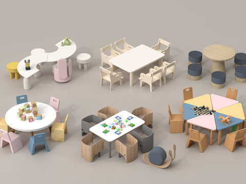 Modern Children's Table and Chair Toy Table