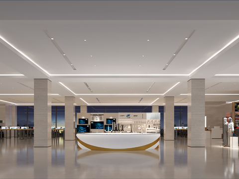 Reception Front Desk of Modern Exhibition Hall