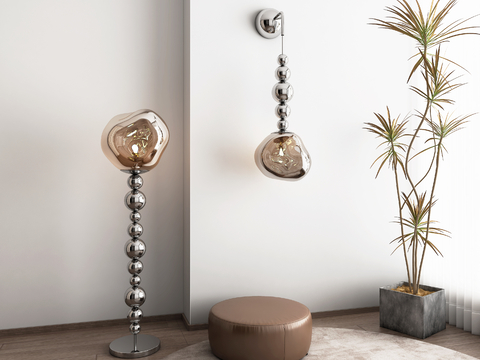 silver floor lamp wall lamp