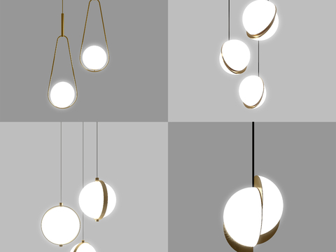 Modern small metal chandelier