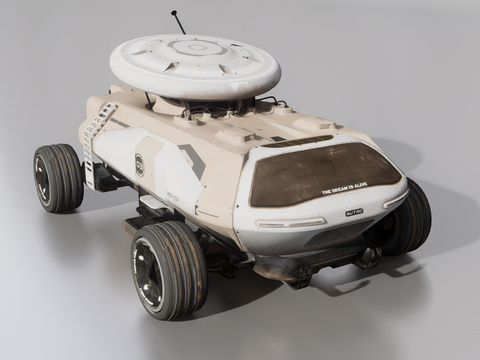 Science fiction Mars rover robot