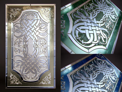 Printed carved glass window door panel