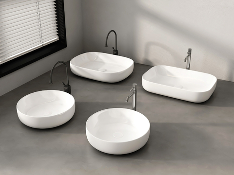 Modern wash basin counter basin round table basin