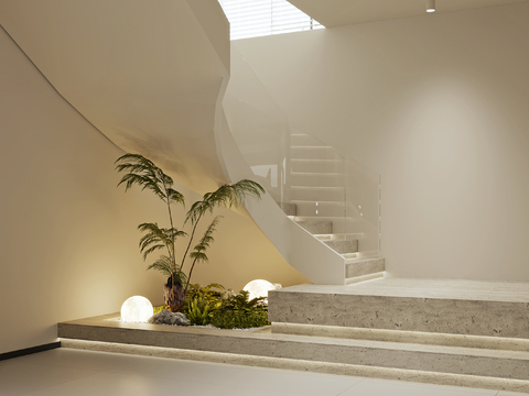 Modern Stair Landscape Plants