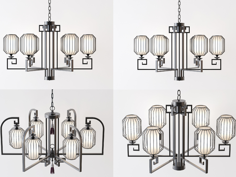 New Chinese-style Iron Chandelier Multi-head Chandelier