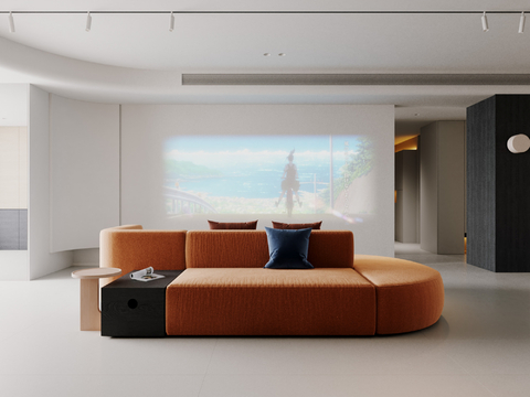 Modern living room projection wall