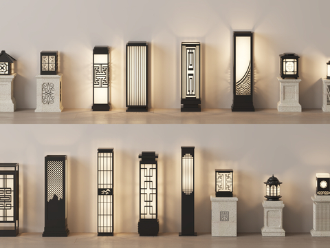 Chinese style outdoor lamp garden lamp column lamp