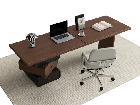 Mid-century Style Desk and Chair Manager Table