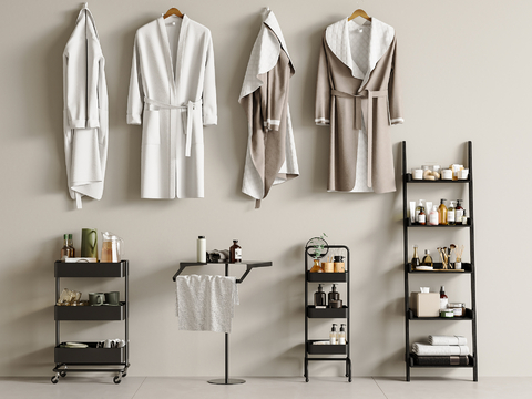 Toilet Rack Trolley Bathroom Bathrobe