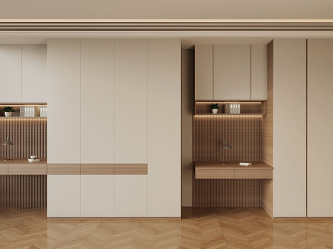 Modern Minimalist Wardrobe Integrated Wardrobe