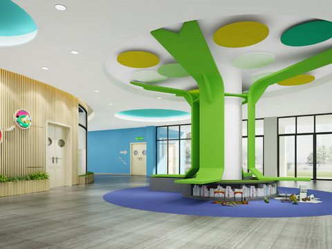 Modern kindergarten entrance hall