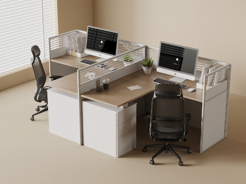 Semi-enclosed card desk station post