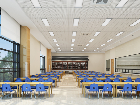 Modern School Restaurant Area Canteen