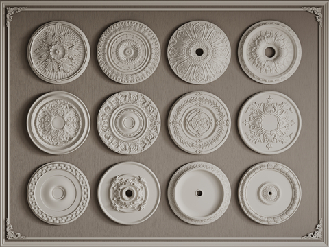 European-style Stone Art Lamp Plate Round Lamp Plate Carved Lamp Plate