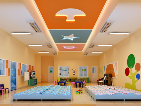 Modern Kindergarten Classroom Lunch Break Room