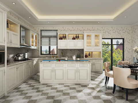 European kitchen island kitchen