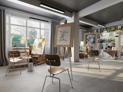 Modern Studio School Art Classroom