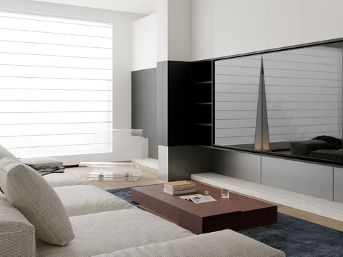 Modern living room TV wall