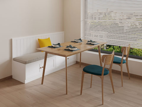 Modern Card Seat Dining Table and Chair